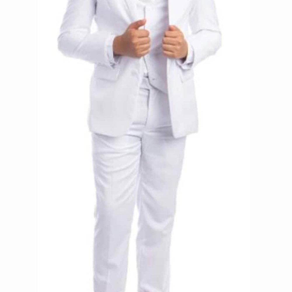 Kid's NEW After Six White Tuxedo Jacket Wedding-Cruise Christening Easter Spring